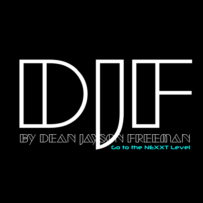Logo mit den Buchstaben DJF by Dean Jayson Freeman in modernem Design.
